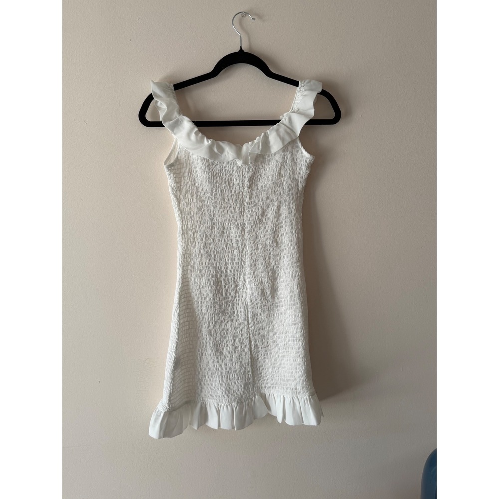 Princess Polly White Smocked Ruffle Mini Dress - Picture 2 of 5